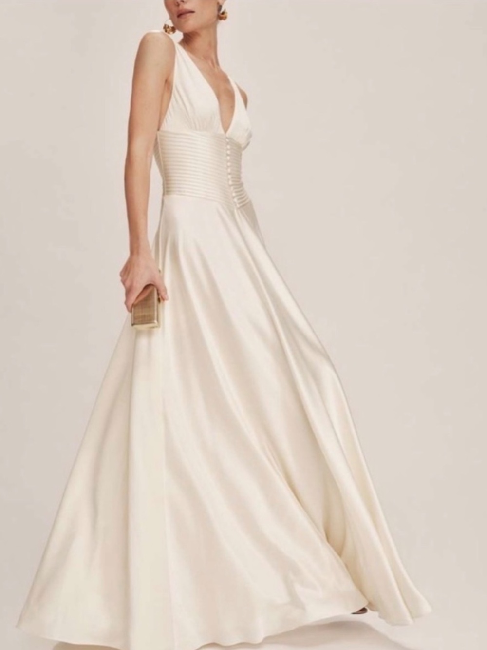 Reformation Arianwen Satin Gown Wedding Dress Fior Di Latte 6 - brand new w tags - Picture 9 of 16